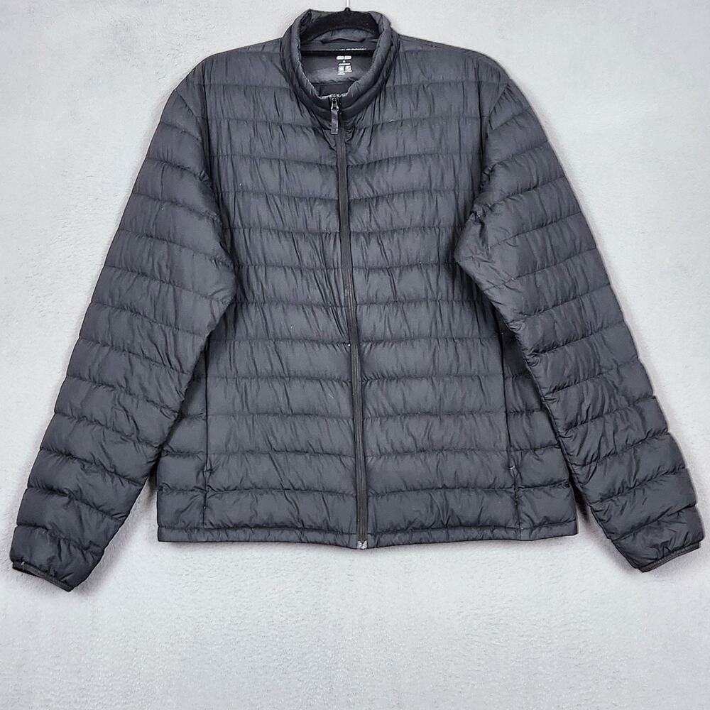 Uniqlo Ultra Light Down Jacket Mens Large Black Puffer Lightweight Full Zip
